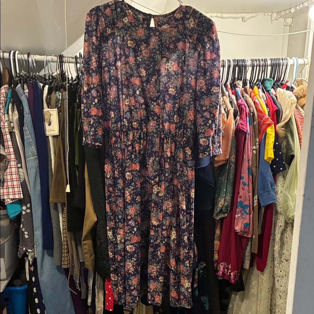 Vintage Floral Print Women's Dress
